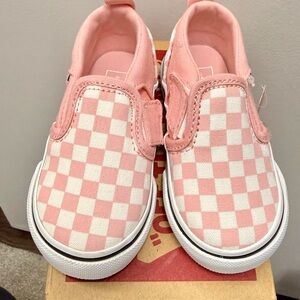 Pink Checkered Slip-On Shoes
